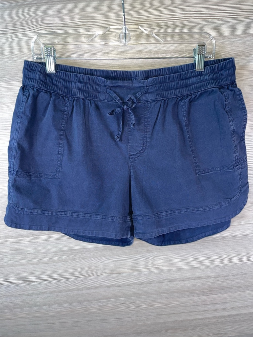 Aventura Organic Cotton Pull On Navy Drawstring Athletic Women's Shorts Large